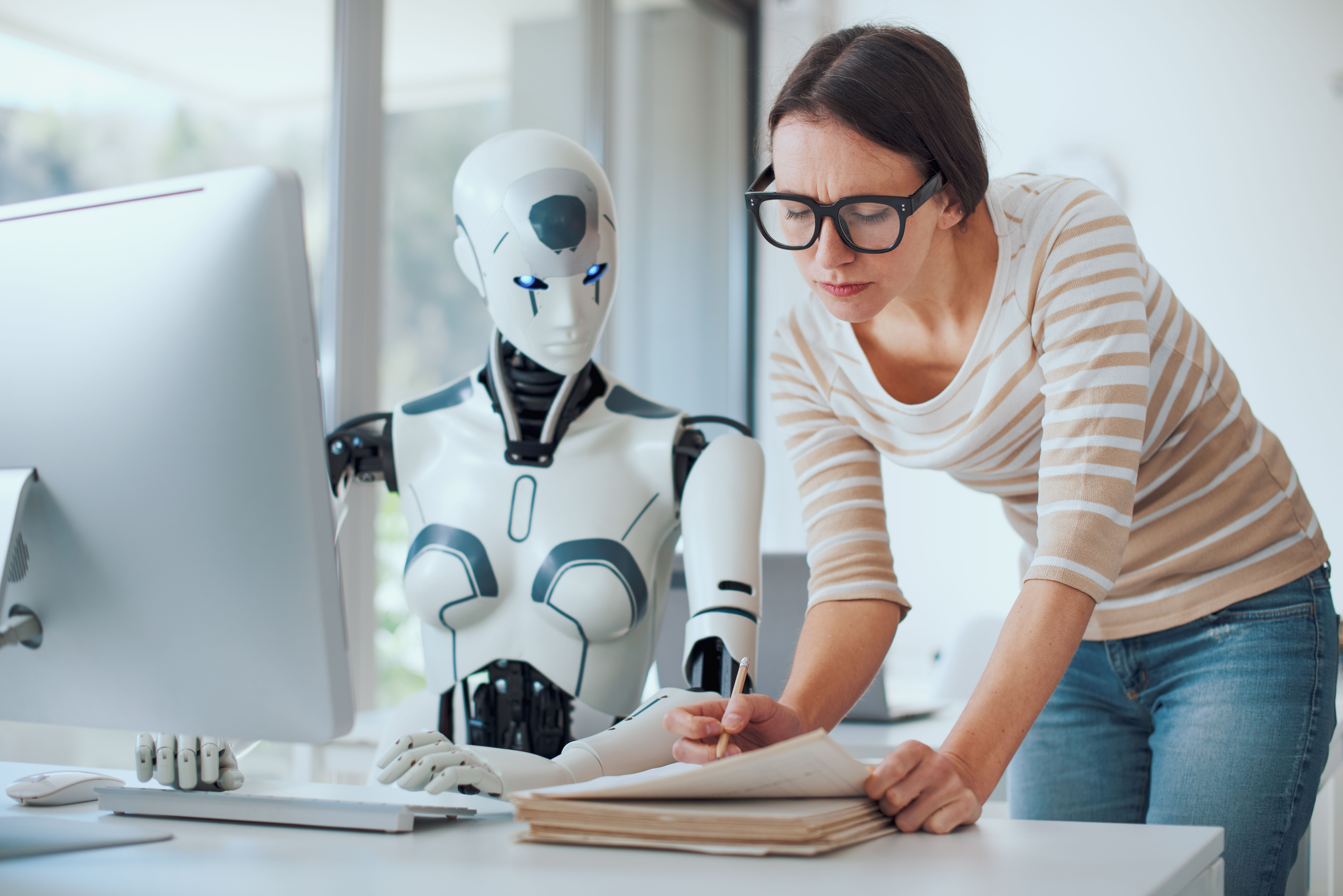 A woman is trying to make AI text more human