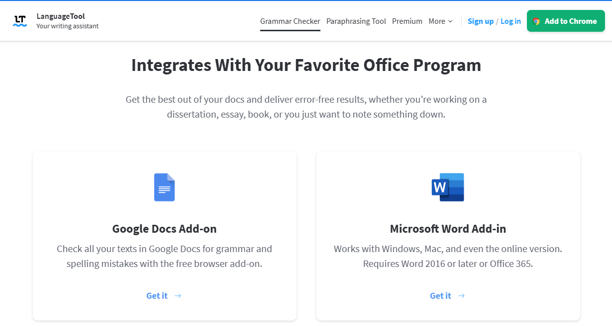 LanguageTool Google Docs and Microsoft Word Integrations